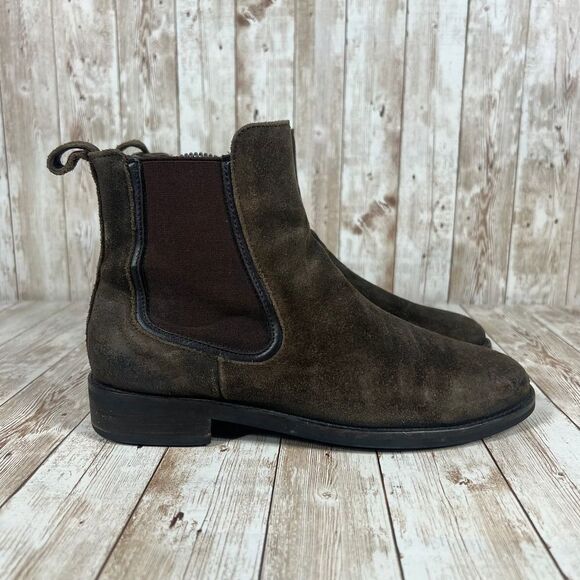 Thursday Boots Womens Dark Olive‎ Suede Chelsea Boot size 7.5 - Picture 1 of 8